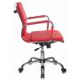 Кресло Бюрократ Ch-993-Low красный искусственная кожа низк.спин. крестовина металл хром купить  по выгодным ценам