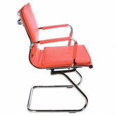 Кресло Бюрократ Ch-993-Low-V красный искусственная кожа низк.спин. полозья металл хром