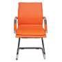 Кресло Бюрократ CH-993-Low-V оранжевый искусственная кожа низк.спин. полозья металл хром купить  по выгодным ценам