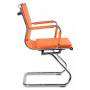 Кресло Бюрократ CH-993-Low-V оранжевый искусственная кожа низк.спин. полозья металл хром купить  по выгодным ценам