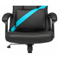 Кресло игровое Zombie DRIVER черный/голубой эко.кожа с подголов. крестовина пластик (ZOMBIE DRIVER LB)