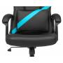 Кресло игровое Zombie DRIVER черный/голубой эко.кожа с подголов. крестовина пластик (ZOMBIE DRIVER LB) купить  по выгодным ценам