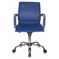 Кресло Бюрократ CH-993-Low синий искусственная кожа низк.спин. крестовина металл хром