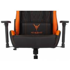 Игровое кресло Knight Armor черный/оранжевый ромбик эко.кожа с подголов. крестовина металл (KNIGHT ARMOR BO)