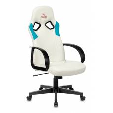 Игровое кресло Бюрократ ZOMBIE RUNNER белый/голубой искусственная кожа крестовина пластик