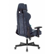 Игровое кресло Бюрократ VIKING KNIGHT Fabric синий Light-27 с подголов. крестовина металл