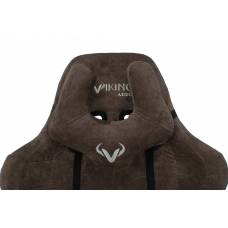 Игровое кресло Бюрократ VIKING KNIGHT Fabric темно-коричневый Light-10 с подголов. крестовина металл