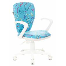 Кресло детское Бюрократ KD-W10AXSN голубой Sticks 06 крестовина пластик пластик белый (KD-W10AXSN/STICK-BL)