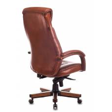 Кресло руководителя Бюрократ T-9924WALNUT светло-коричневый Leather Eichel кожа крестовина металл/дерево (T-9924WALNUT/CHOK)