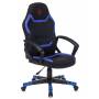Кресло игровое Zombie 10 черный/синий текстиль/эко.кожа крестовина пластик (ZOMBIE 10 BLUE) купить  по выгодным ценам