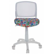Детское кресло Бюрократ CH-W296 белый TW-15 сиденье голубой марки сетка/ткань пластик белый