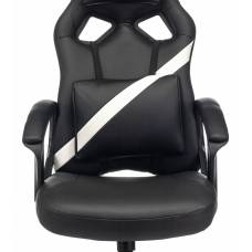 Кресло игровое Zombie DRIVER черный/белый эко.кожа с подголов. крестовина пластик (ZOMBIE DRIVER WH)