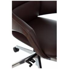 Кресло руководителя Бюрократ _DAO-2 коричневый кожа с подголов. крестовина алюминий (_DAO-2/BROWN)