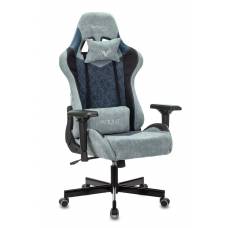 Игровое кресло Бюрократ VIKING 7 KNIGHT Fabric синий текстиль/эко.кожа с подголов. крестовина металл