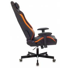 Игровое кресло Knight Explore черный/оранжевый ромбик эко.кожа с подголов. крестовина металл (KNIGHT EXPLORE BO)