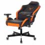 Игровое кресло Knight Explore черный/оранжевый ромбик эко.кожа с подголов. крестовина металл (KNIGHT EXPLORE BO) купить  по выгодным ценам
