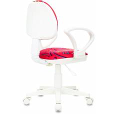 Детское кресло Бюрократ KD-3/WH/ARM розовый Sticks 05 пластик белый