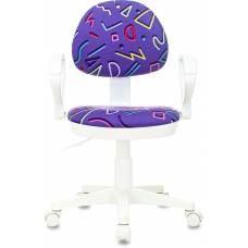 Детское кресло Бюрократ KD-3/WH/ARM фиолетовый Sticks 08 пластик белый