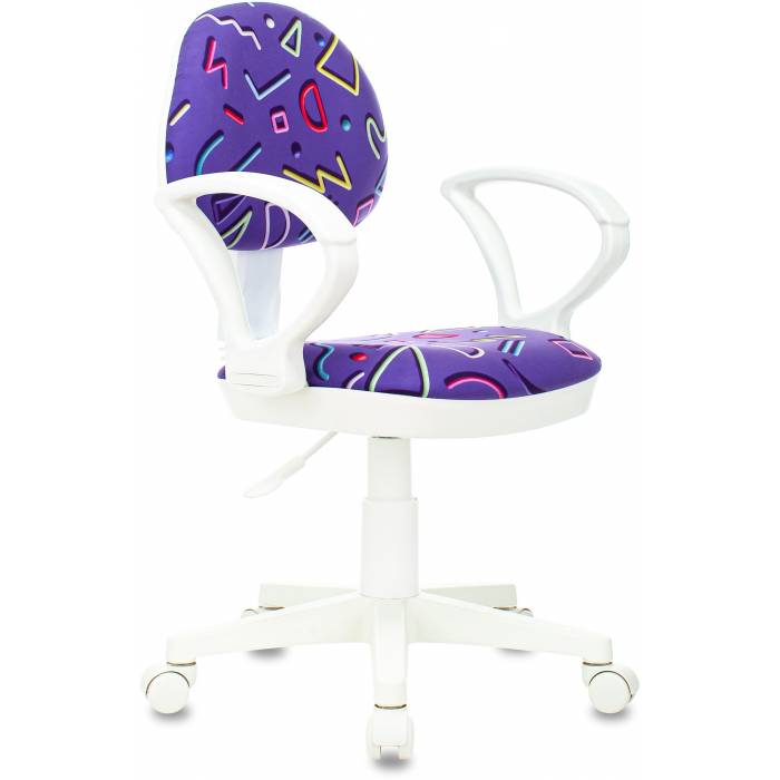 Детское кресло Бюрократ KD-3/WH/ARM фиолетовый Sticks 08 пластик белый купить  по выгодным ценам