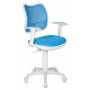 Детское кресло Бюрократ CH-W797 голубой сиденье голубой TW-55 сетка/ткань крестовина пластик пластик белый купить  по выгодным ценам