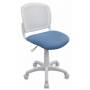Детское кресло Бюрократ CH-W296NX белый TW-15 сиденье голубой 26-24 сетка/ткань крестовина пластик пластик белый купить  по выгодным ценам
