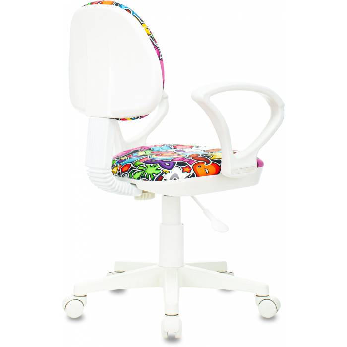 Детское кресло Бюрократ KD-3/WH/ARM мультиколор маскарад пластик белый купить  по выгодным ценам