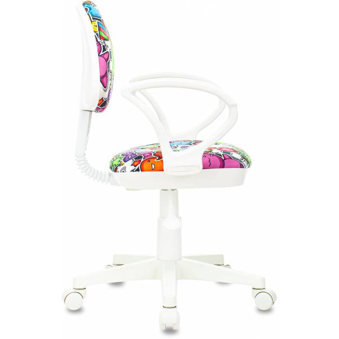 Детское кресло Бюрократ KD-3/WH/ARM мультиколор маскарад пластик белый купить  по выгодным ценам