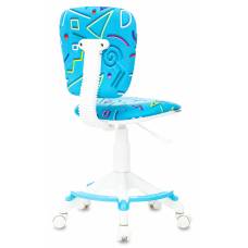 Детское кресло Бюрократ CH-W204/F голубой Sticks 06 подст.для ног пластик белый