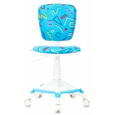 Детское кресло Бюрократ CH-W204/F голубой Sticks 06 подст.для ног пластик белый