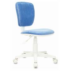 Детское кресло Бюрократ CH-W204NX голубой Velvet 86 пластик белый