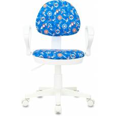 Детское кресло Бюрократ KD-3/WH/ARM синий морская тематика sea пластик белый