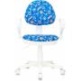 Детское кресло Бюрократ KD-3/WH/ARM синий морская тематика sea пластик белый купить  по выгодным ценам