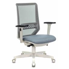 Кресло руководителя Бюрократ EXPERT серый сиденье голубой 38-405 сетка/ткань с подголов. крестовина пластик пластик белый (EXPERT WHITE BLUE)