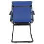 Кресло Бюрократ CH-993-Low-V синий искусственная кожа низк.спин. полозья металл хром купить  по выгодным ценам