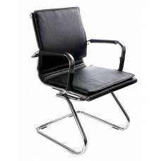 Кресло Бюрократ Ch-993-Low-V черный искусственная кожа низк.спин. полозья металл хром