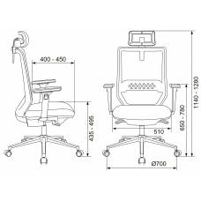 Кресло руководителя Бюрократ MC-W612N-H темно-серый TW-04 38-417 с подголов. крестовина металл хром пластик белый (MC-W612N-H/DG/417G)