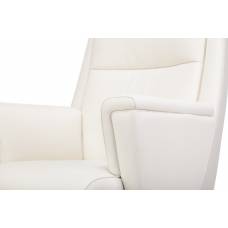 Кресло руководителя Бюрократ DUKE белый кожа крестовина металл/дерево (DUKE/WHITE)