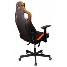 Игровое кресло Knight Outrider черный/оранжевый ромбик эко.кожа с подголов. крестовина металл (KNIGHT OUTRIDER BO)